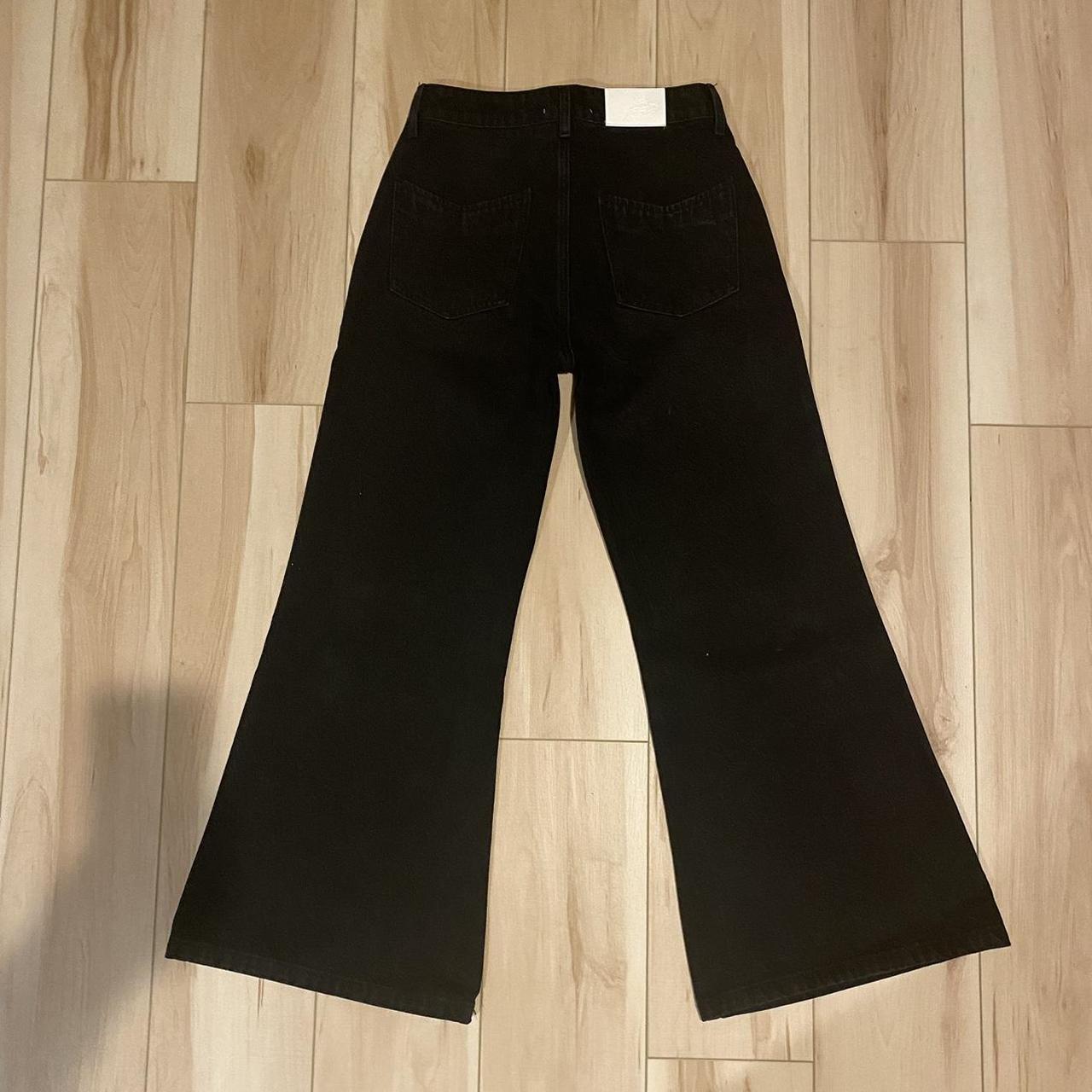 baggy flare denim jeans black handmade in the U.S... - Depop
