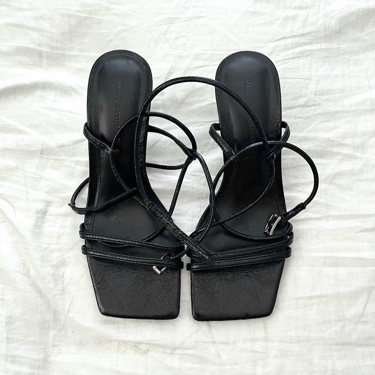 Black Strappy Heels Bought in Spain last summer,... - Depop