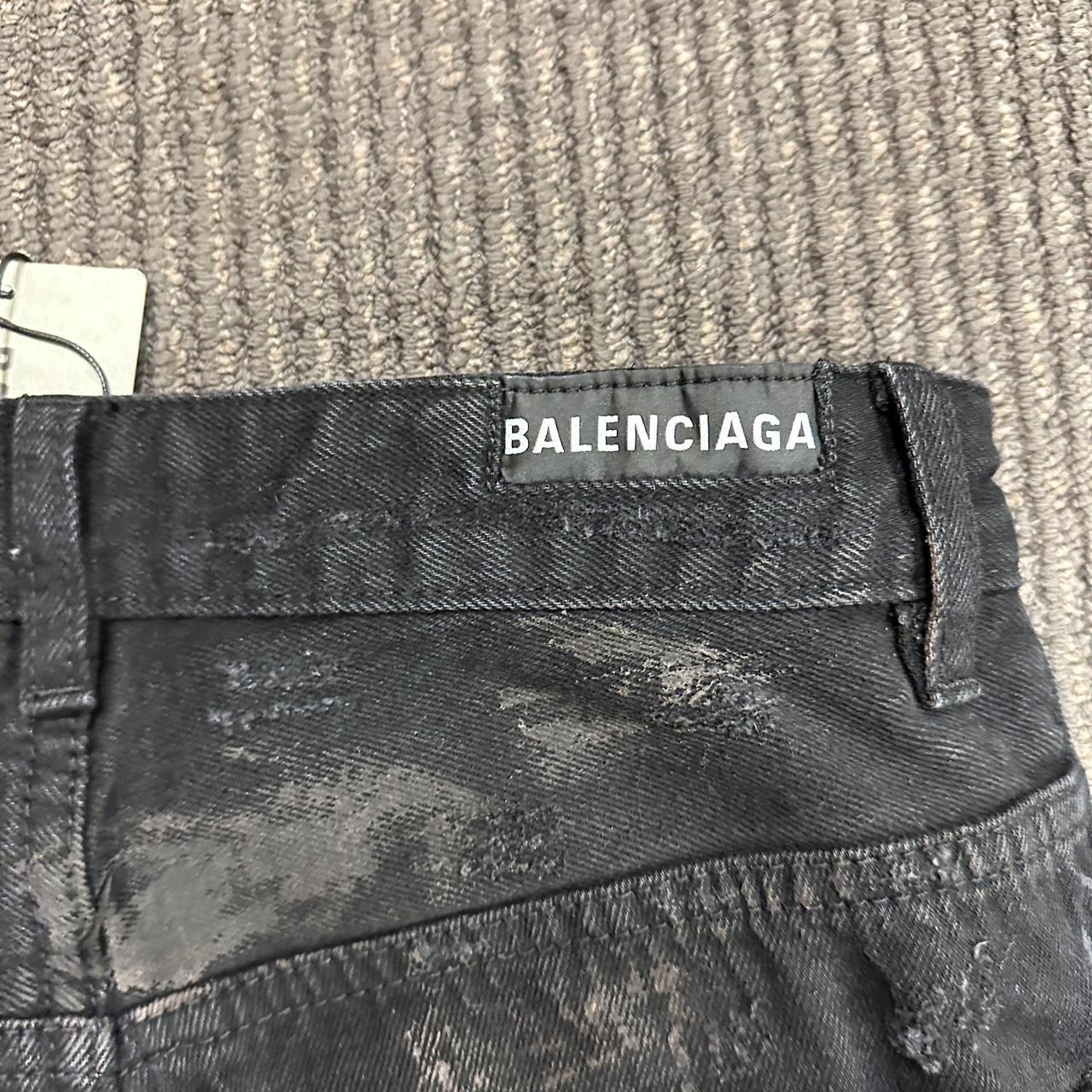 Balenciaga super destroyed mud jeans looking mainly... - Depop