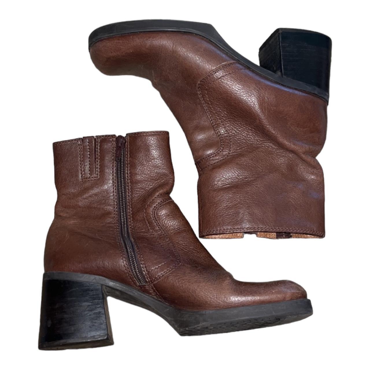 brown chunky ankle boots