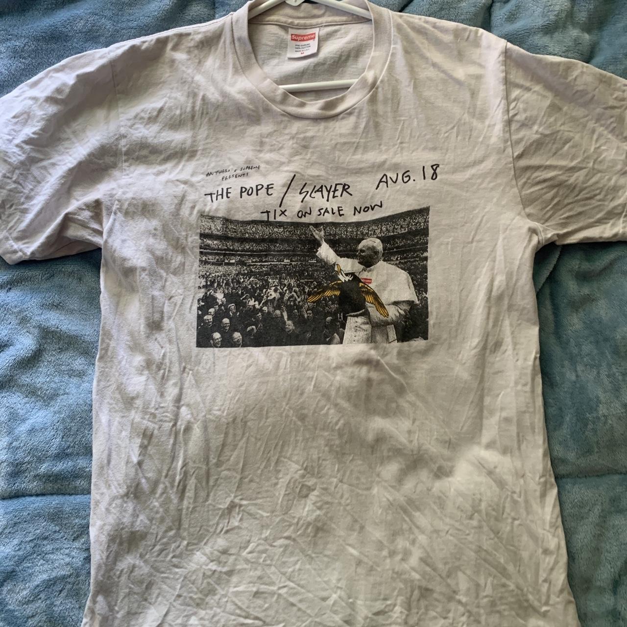 Supreme pope cheap slayer tee