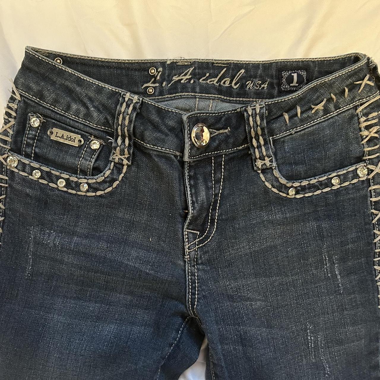 LA Idol USA Miss Me style low rise flare jeans, with... - Depop