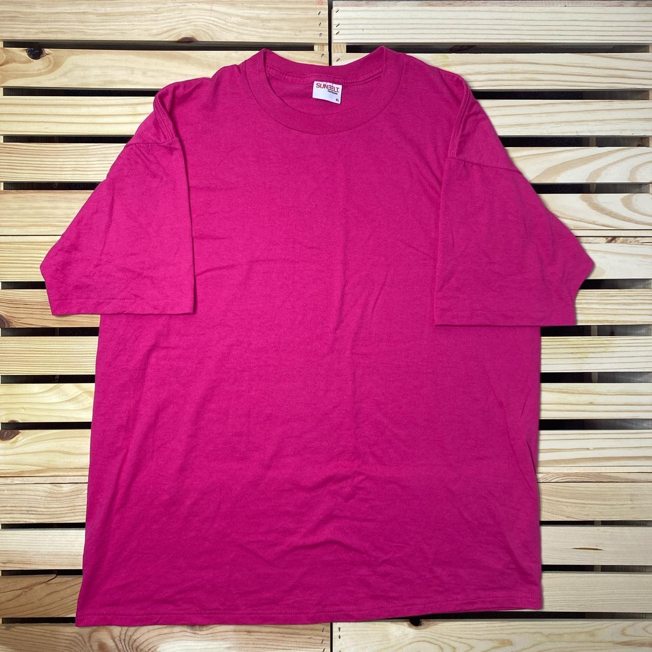 Vintage Sunbelt Sportswear Pink Short Sleeve Blank... Depop