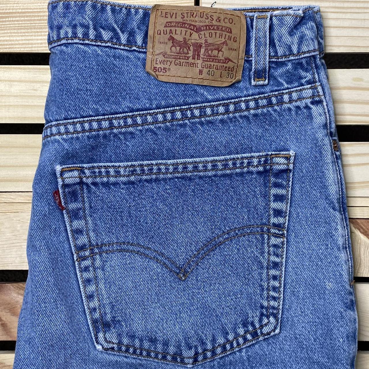 Vintage Levi's 505 Sand Blast Straight Leg Denim... - Depop