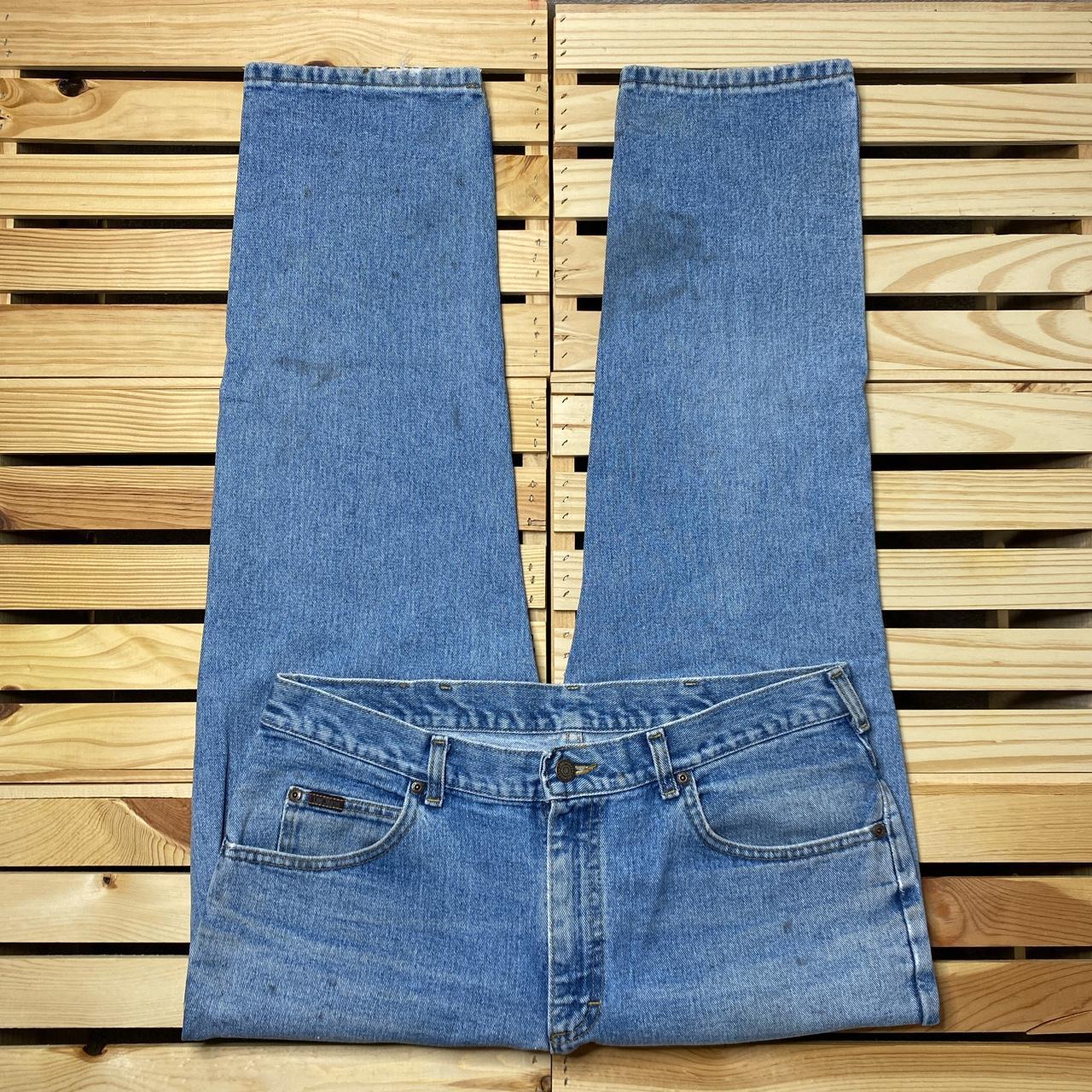 Lee Men's Blue and Tan Jeans | Depop