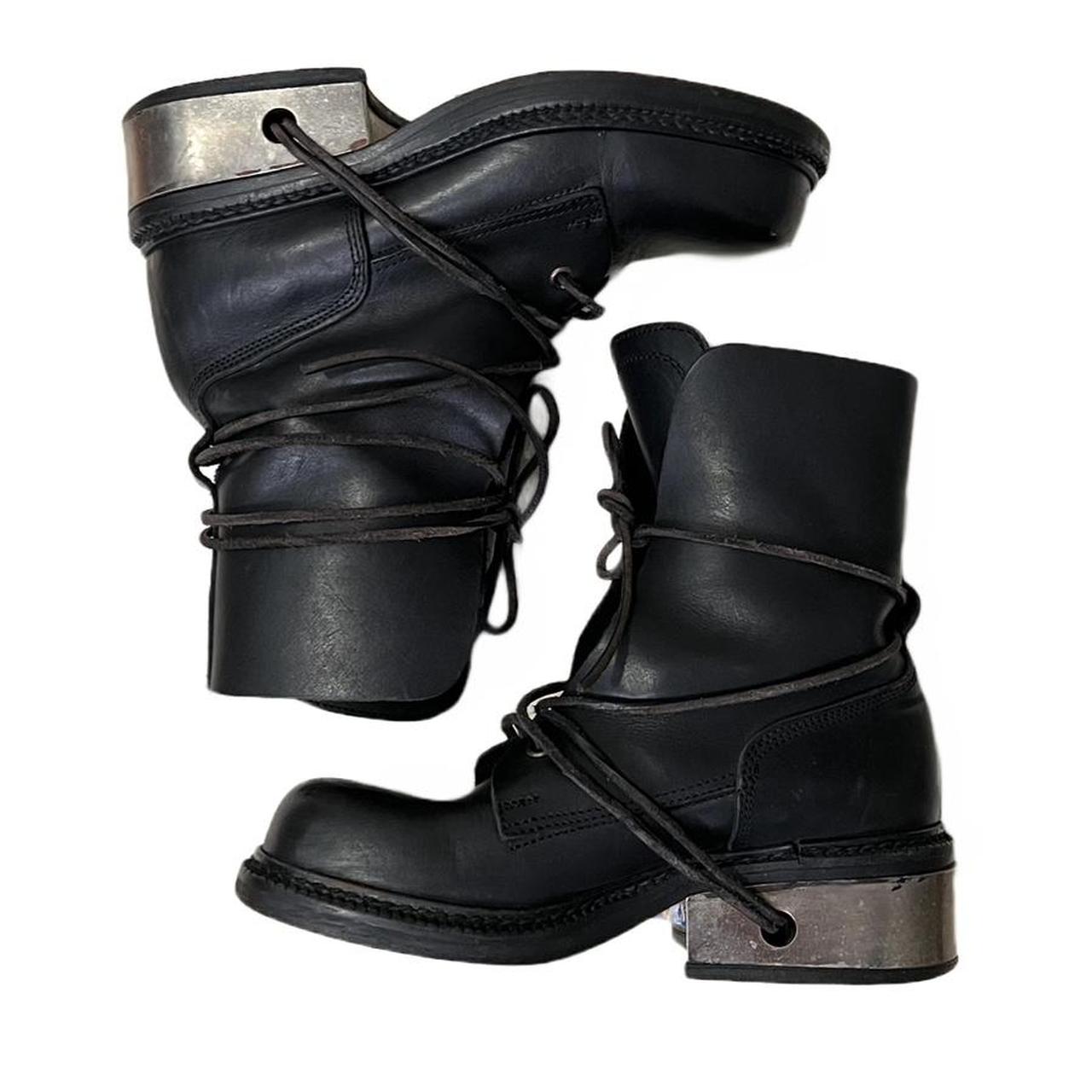 Guidi Men's Black and Grey Boots