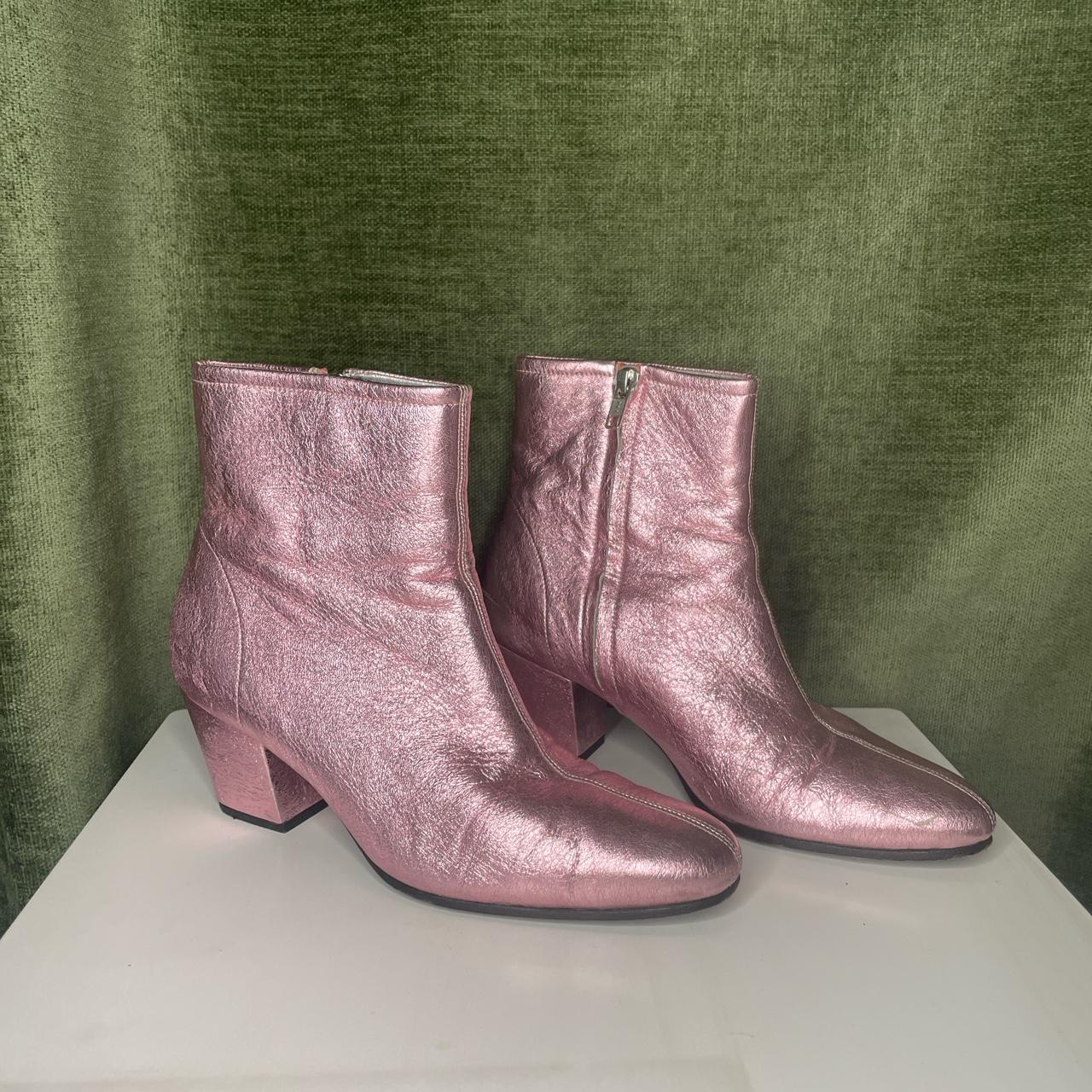 Alexa Chung Pink Western Boots Original dust bag