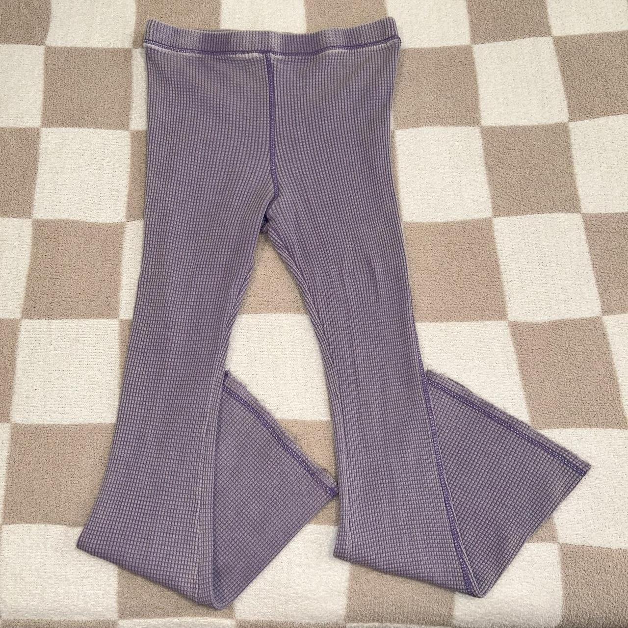 Wild Fable Women's High-Rise Waffle Flare Pants Size Medium Purple