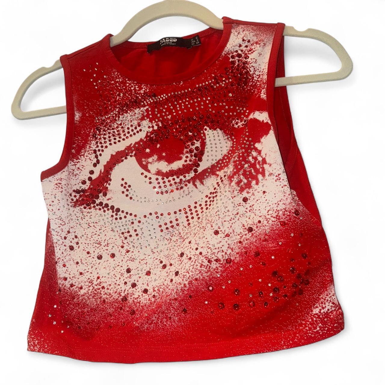 Jaded London red eye sequin tank. Have only worn once | Depop