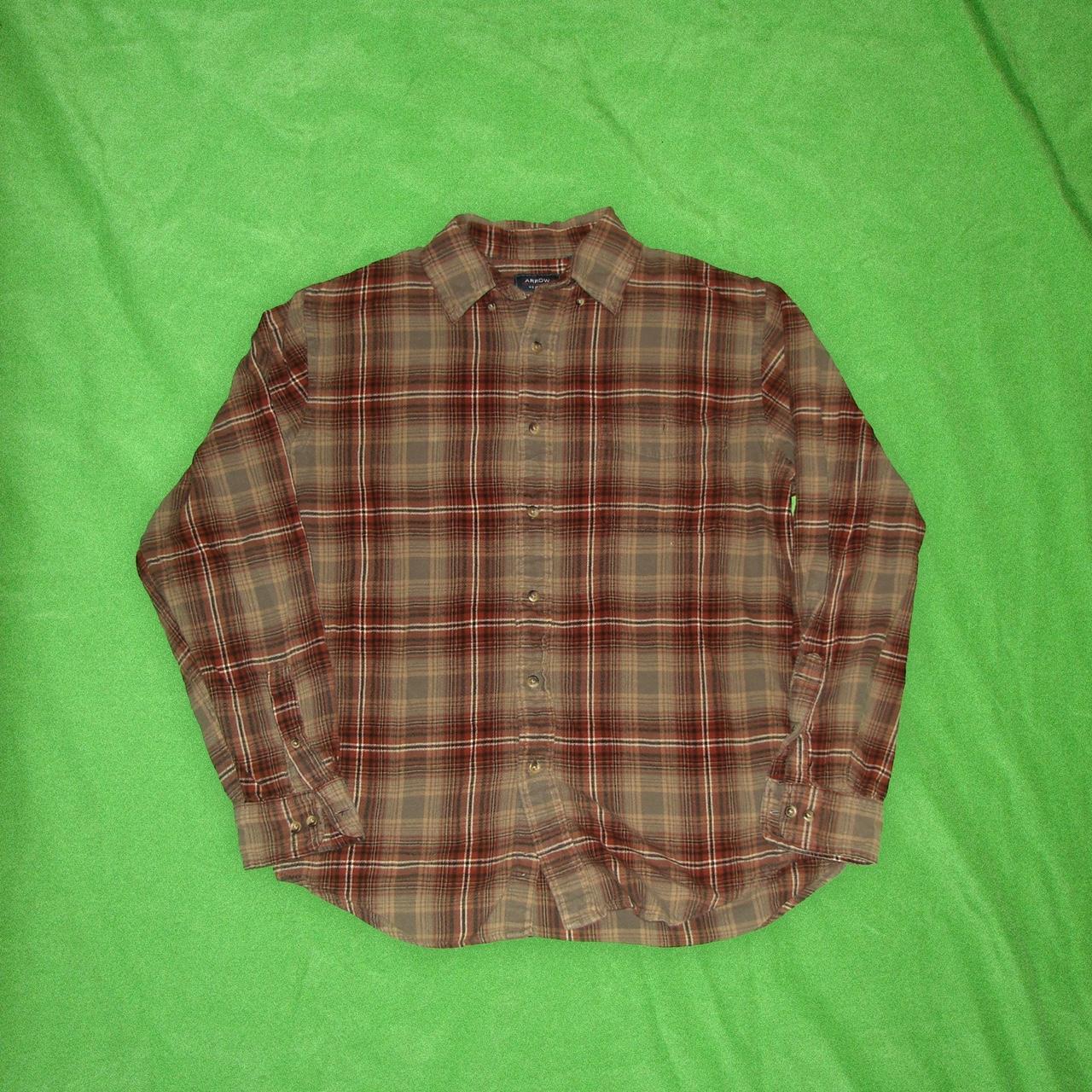 Burgundy Flannel Nice layering piece. Soft & worn... - Depop