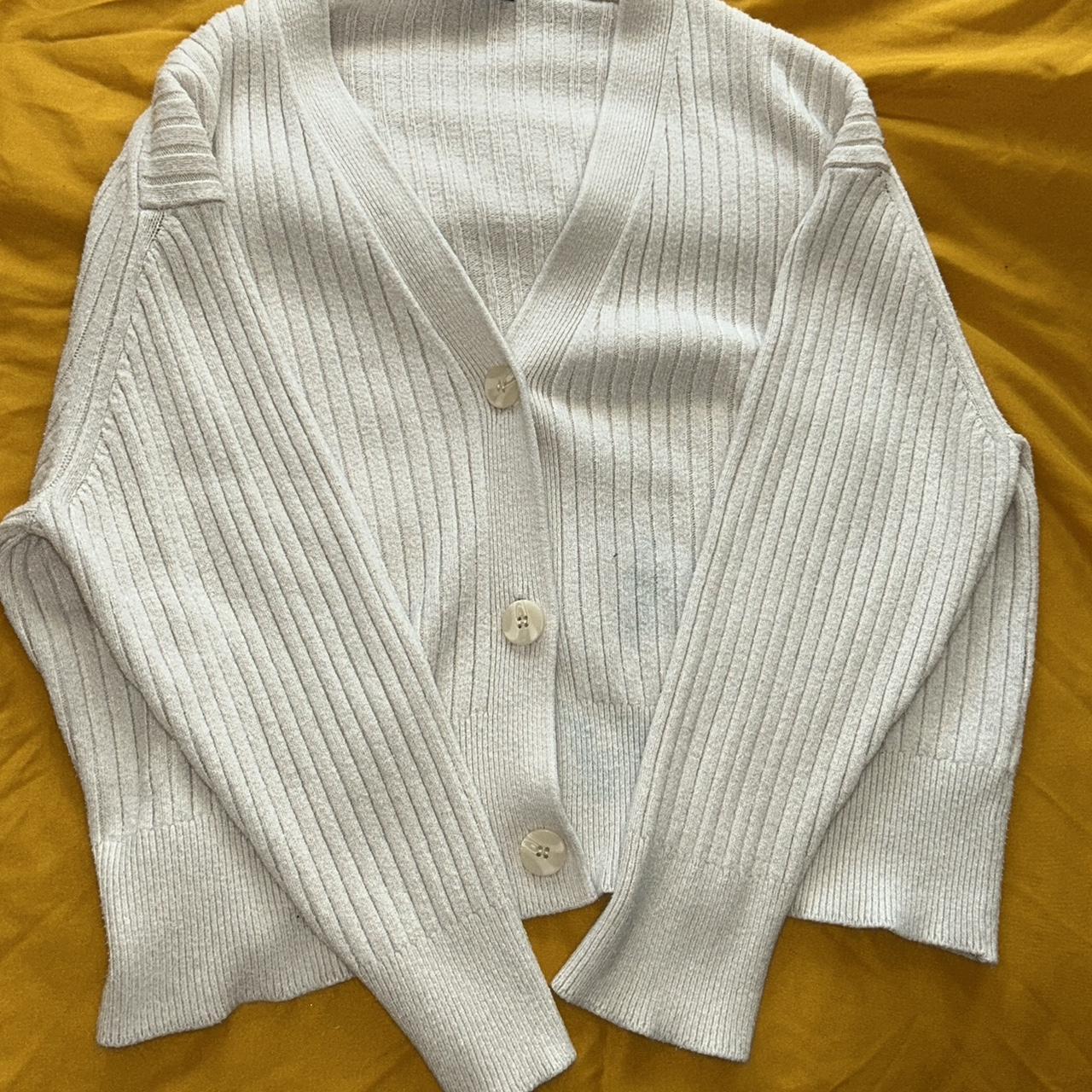 Soft basic white cardigan to complete any outfit!... Depop