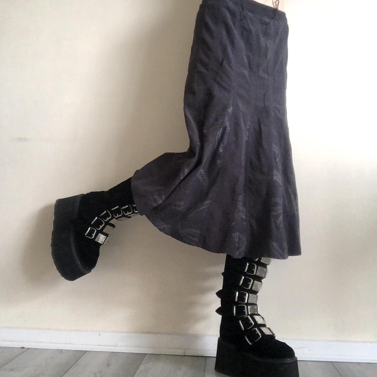 Debenhams Women's Grey and Black Skirt Depop