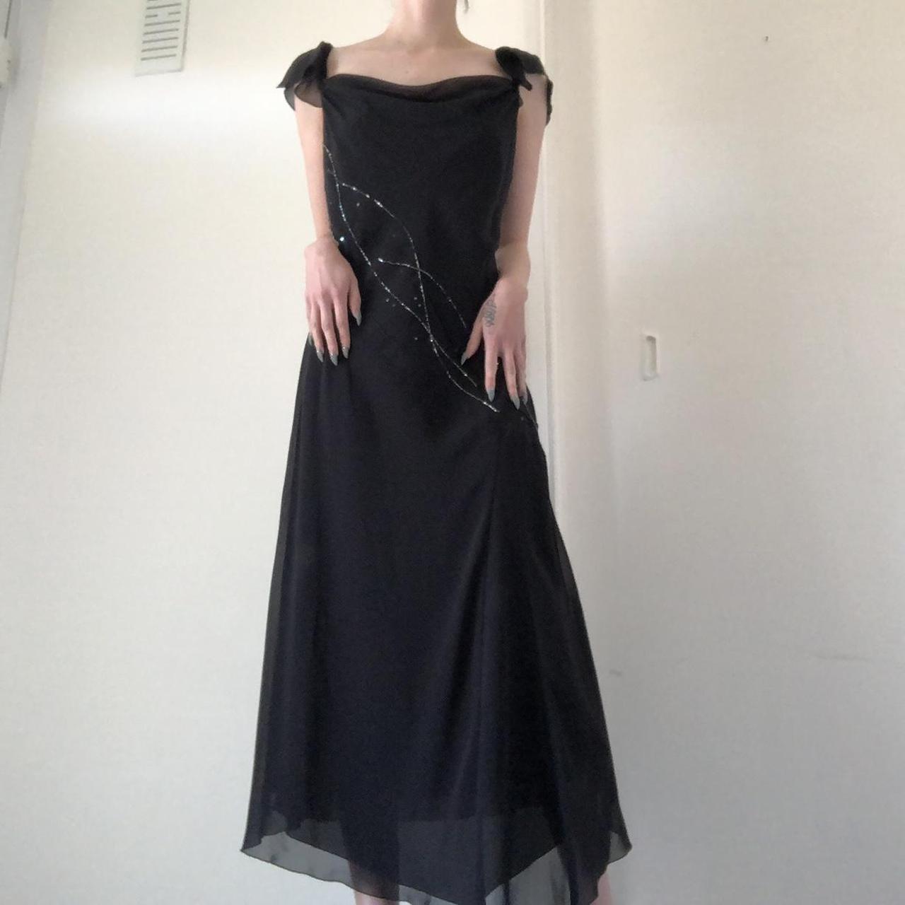 Whimsigoth prom dress in black Label: Berkertex... - Depop