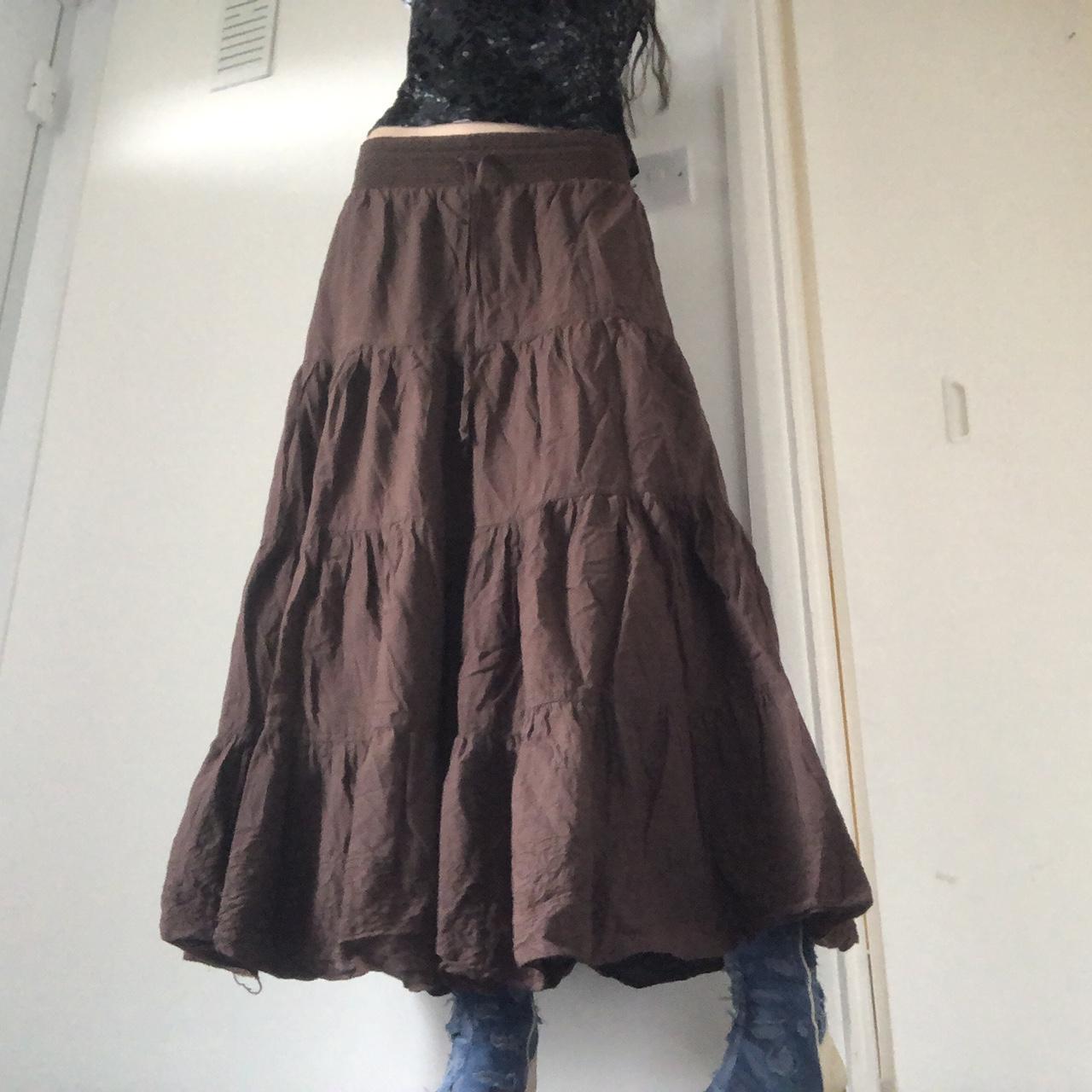 Fairy grunge maxi skirt in brown Brand Debbie... Depop