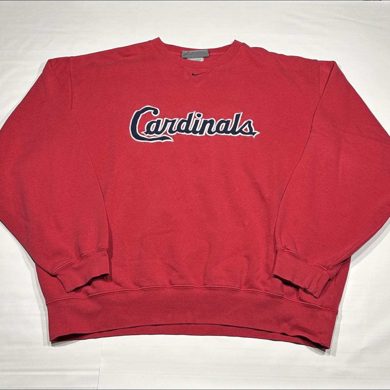 Vintage St. Louis Cardinals Nike Hoodie Center Swoosh Medium Navy