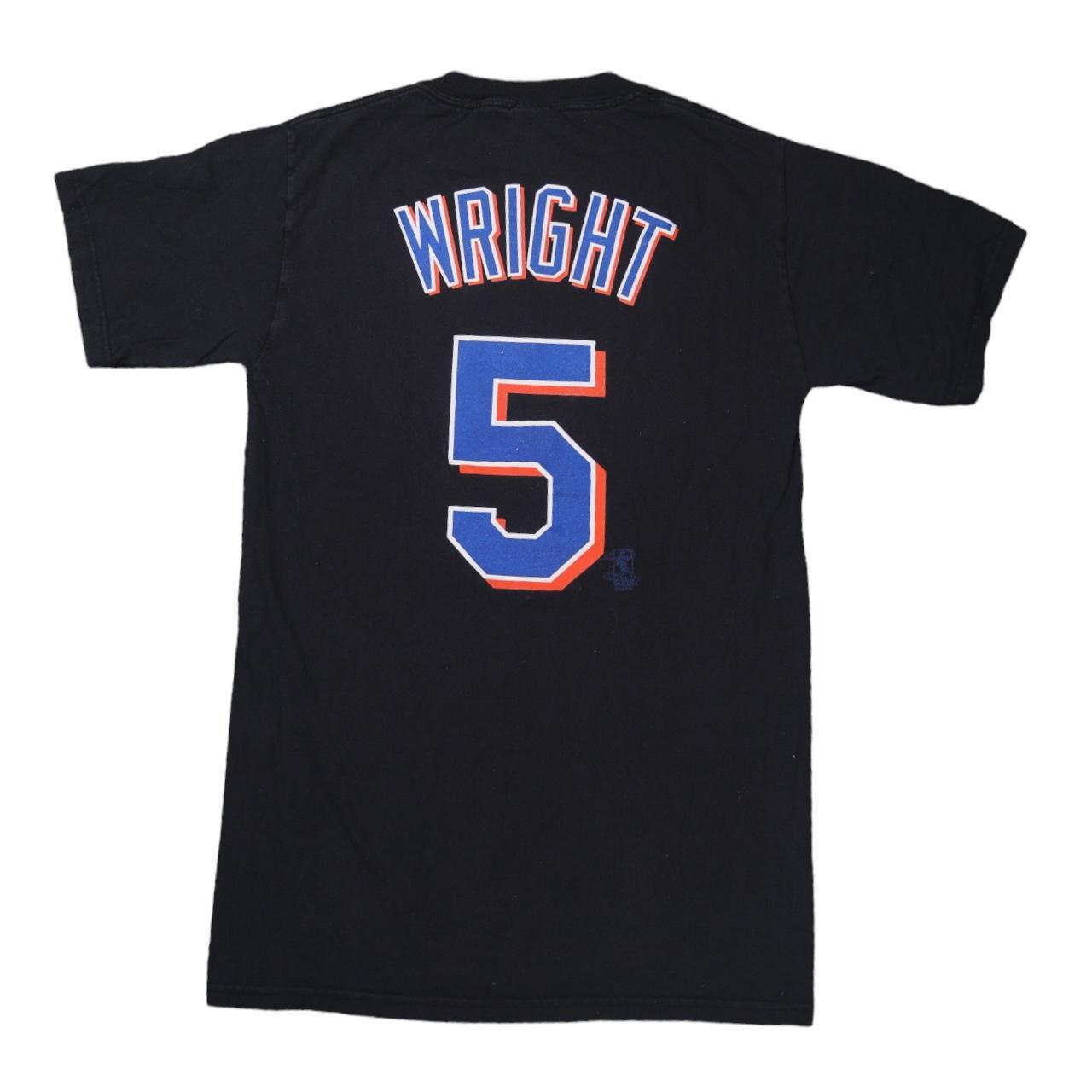 Vintage Majestic NEW YORK METS Black David Wright Picture Jersey YOUTH Sz  Medium