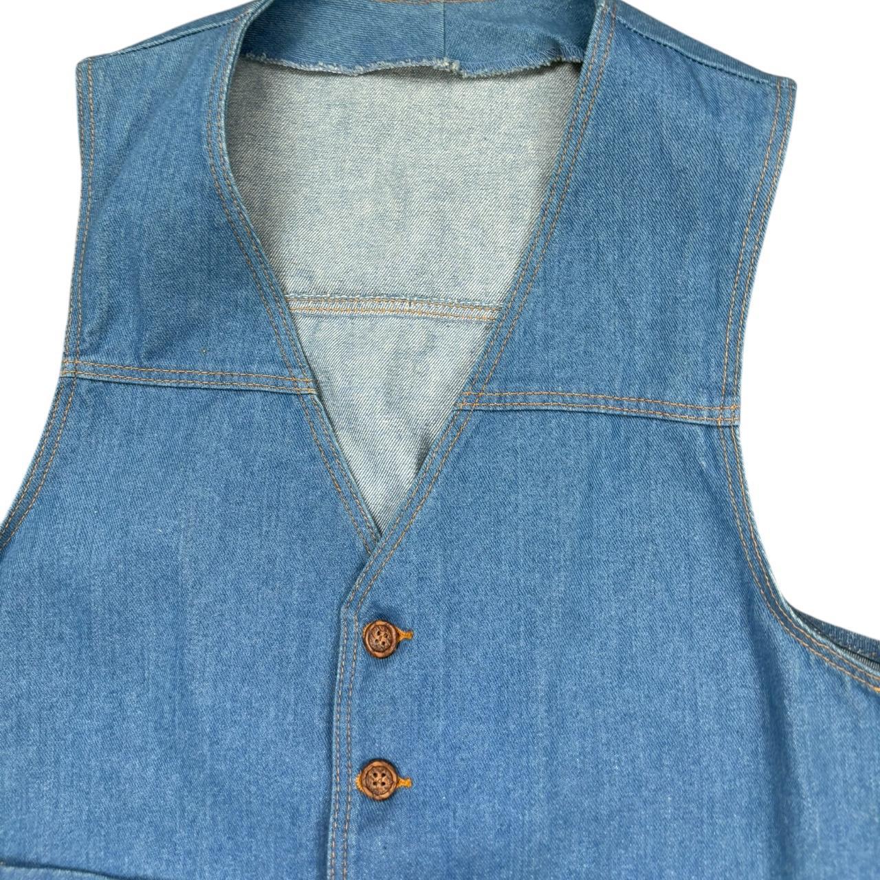Women's Vest - Blue - M – Vintage Denim Vest With… - image 3