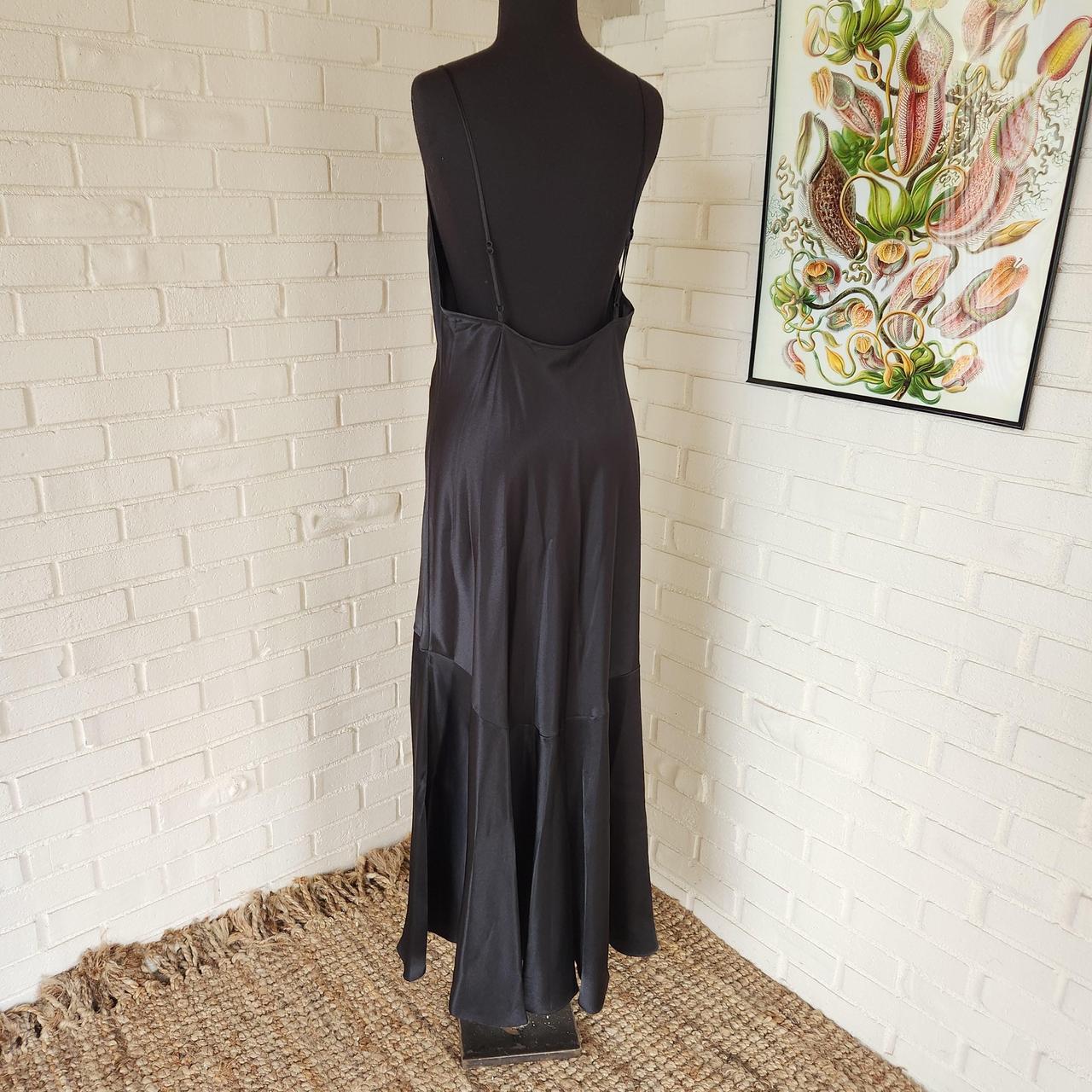 Vtg Victoria's Secret black maxi slip dress. Gold... Depop