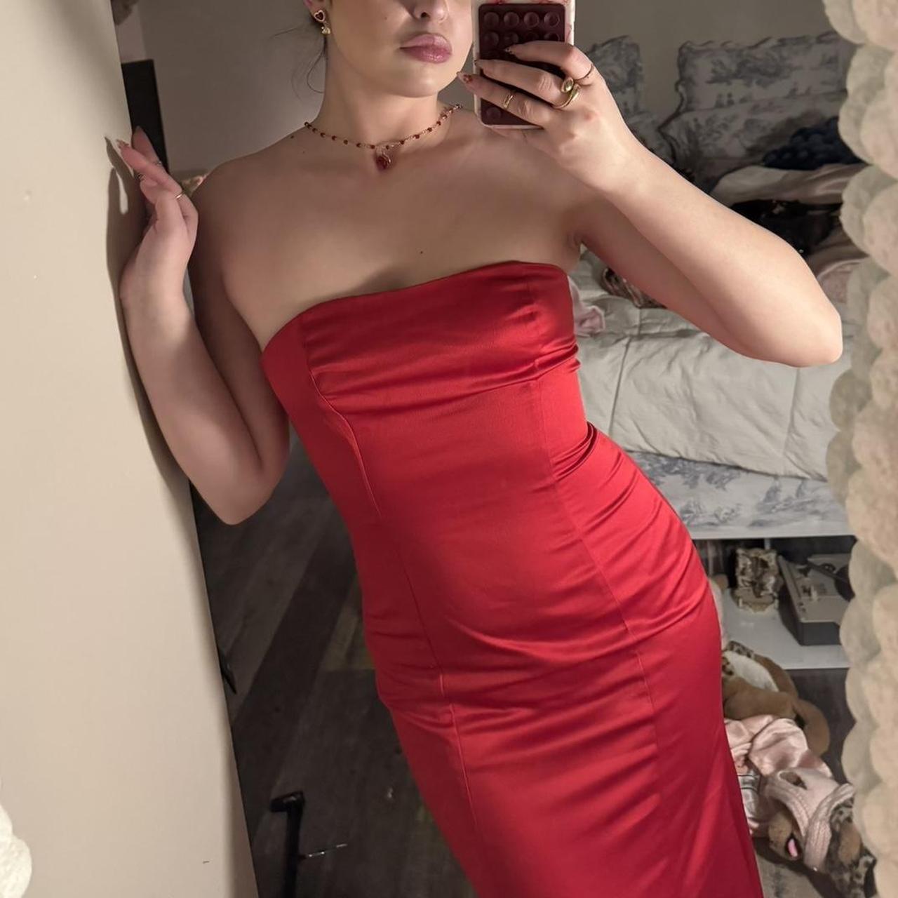 Strapless Dress Lulus Red Formal Dress Glamorous Celebrations Wine