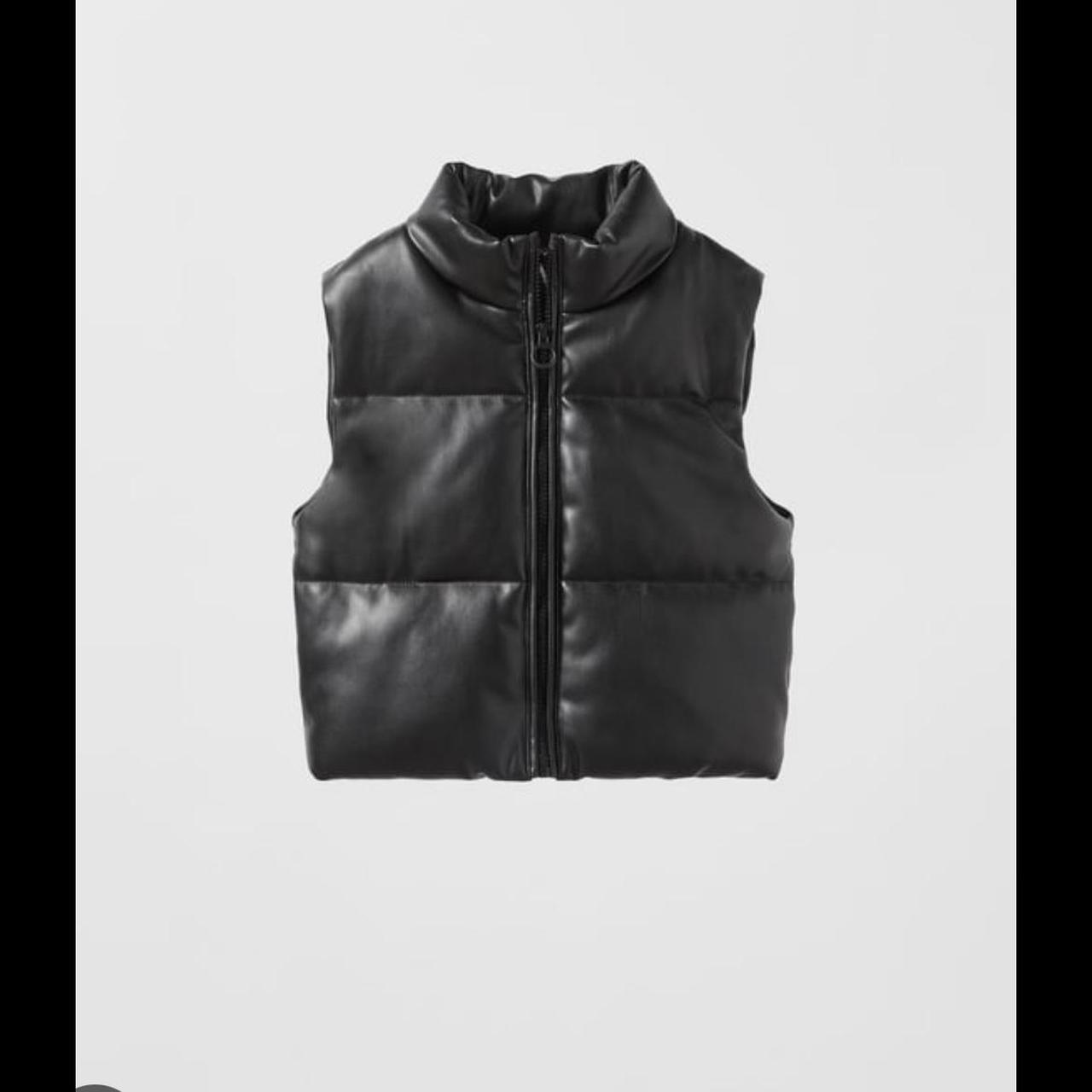 Zara Women's Black and Brown Gilet Depop