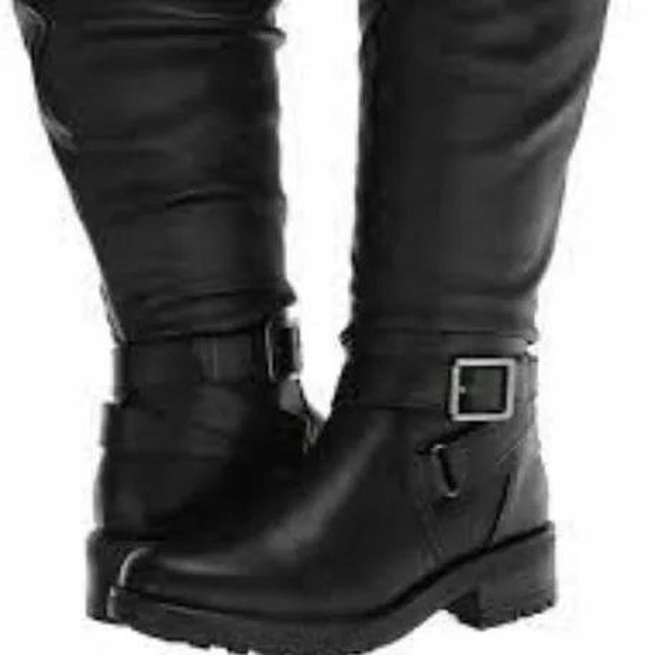 Carlos santana black outlet knee high boots