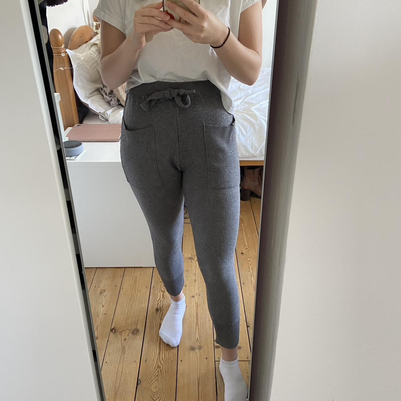 Grey Zara Knitted Trousers with pockets and... - Depop