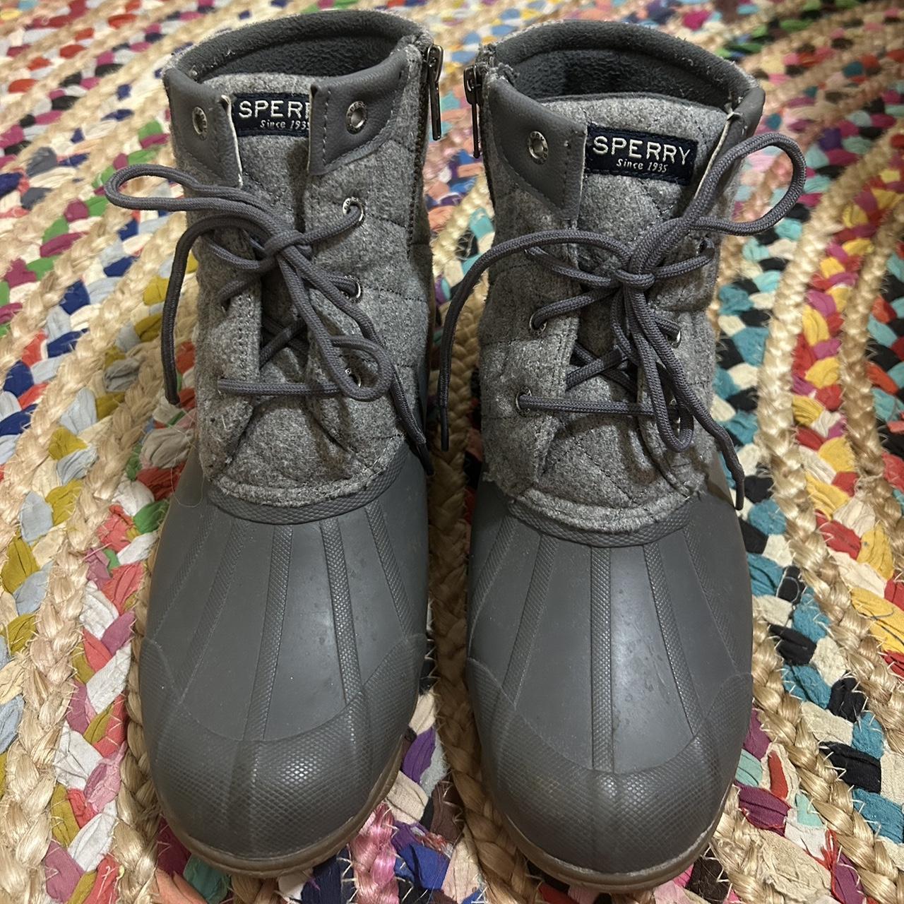 Gray sperry duck on sale boots