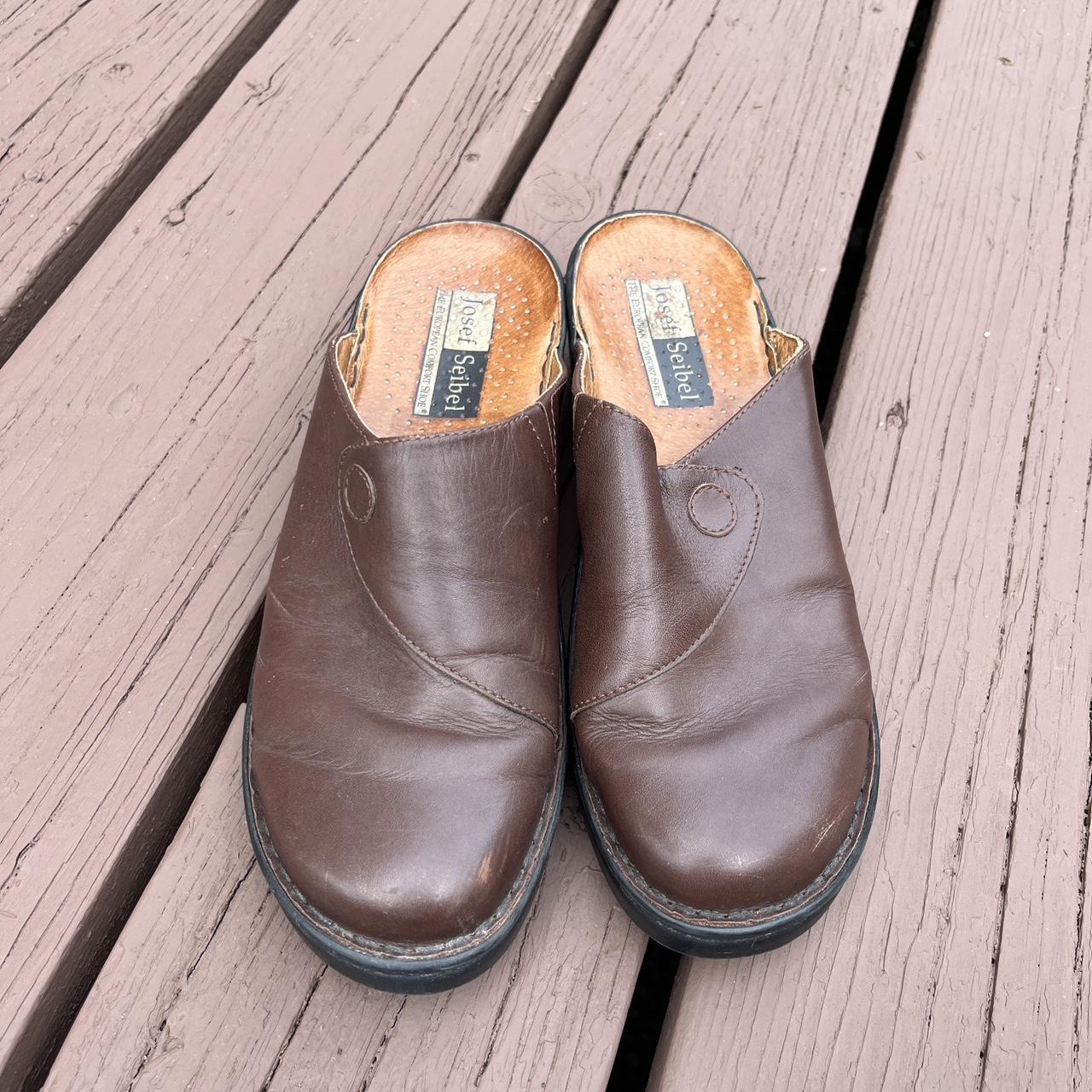 Josef Seibel brown leather clogs VERY comfortable Depop