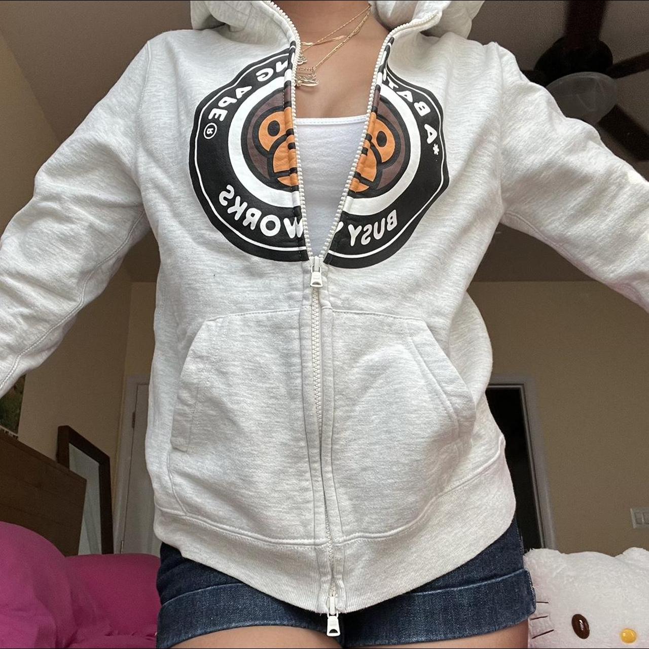 bape zip-up hoodie 🌟⭐️⭐️⭐️ baby milo is pictured in the... - Depop