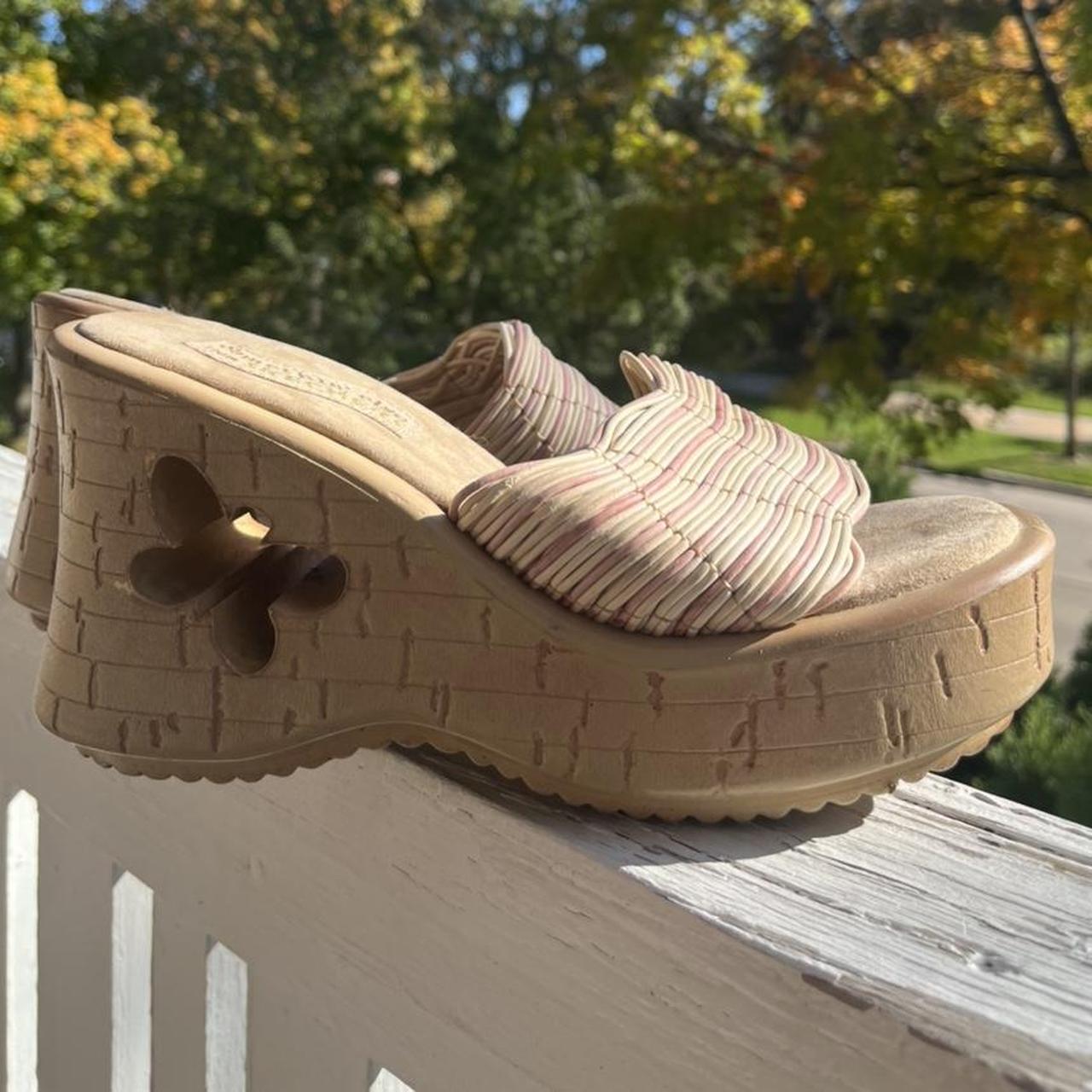 vintage skechers platform sandals with butterfly cut... - Depop