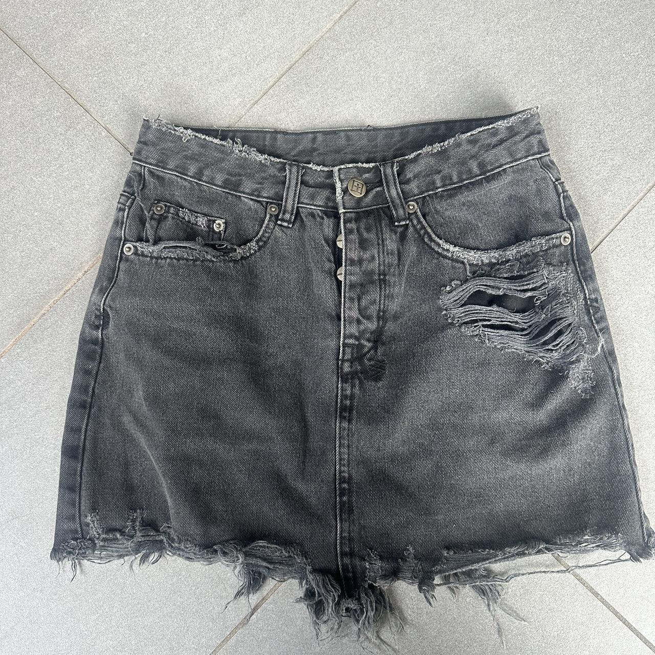 wonnyribbon black denim skirt Sサイズ Wonny Ribbon【即納】(残りXL) Black denim skirt (black
