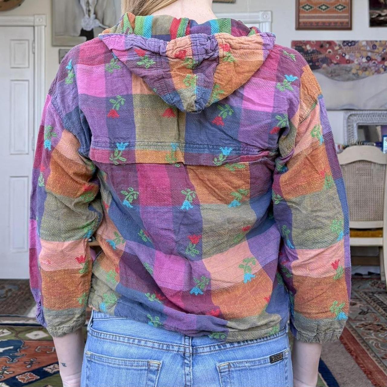 Women's Blouse - Multi - L – Patchwork checkered … - image 4