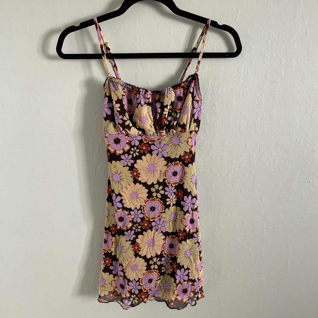 princess polly floral mini bodycon dress - Depop