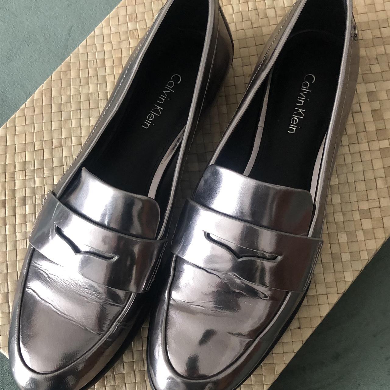 calvin klein silver shoes