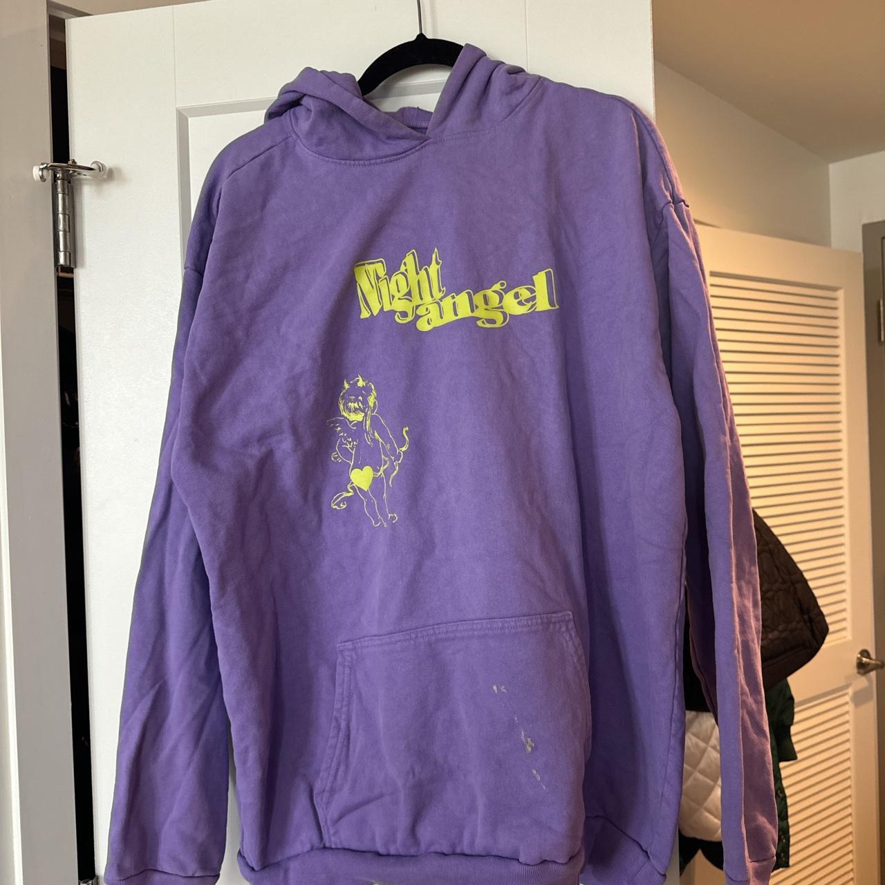 boys lie night angel hoodie. discoloring on pocket