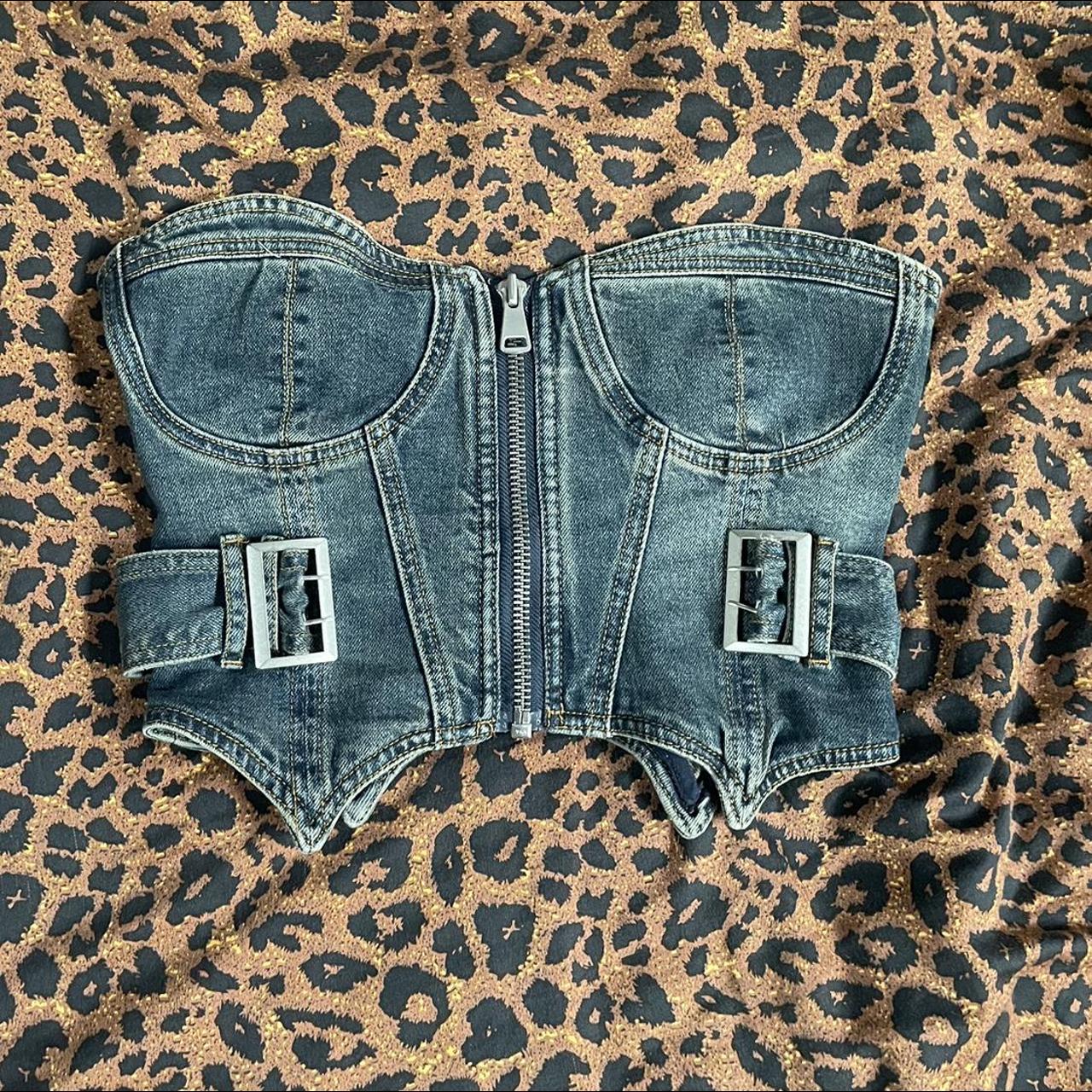 Denim I am Gia corset Worn a few times... - Depop