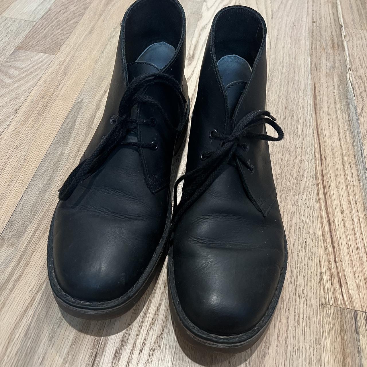 CLARKS classic chukka boot in black leather. Fit... - Depop