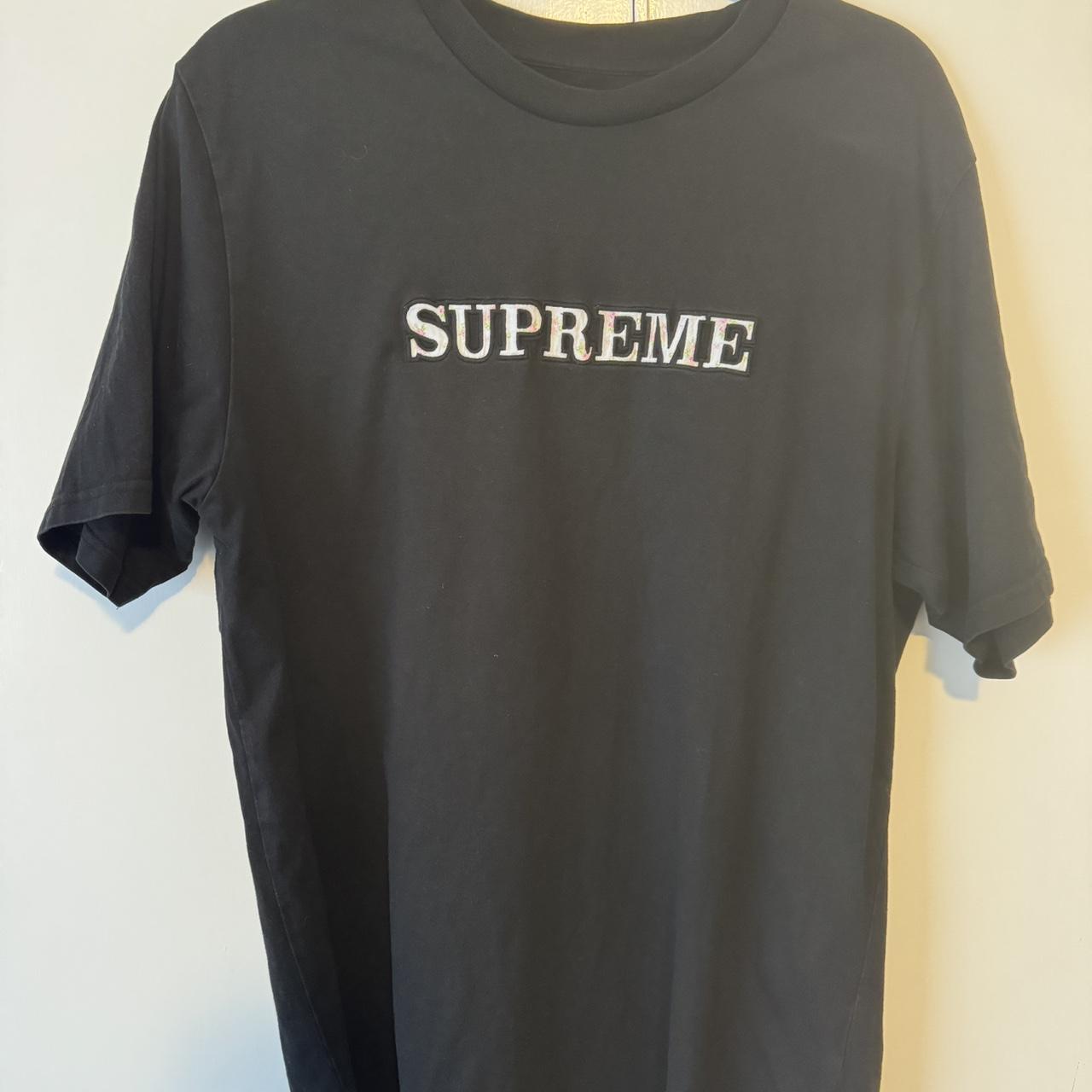 Supreme Floral Logo Tee BLACK S ☆ rHKLw-m17137518317 トップス | clap-info.net