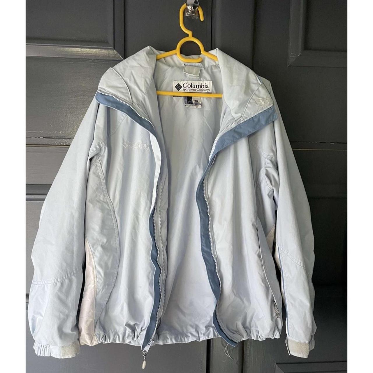 Columbia jacket Blue and white Columbia jacket in... - Depop