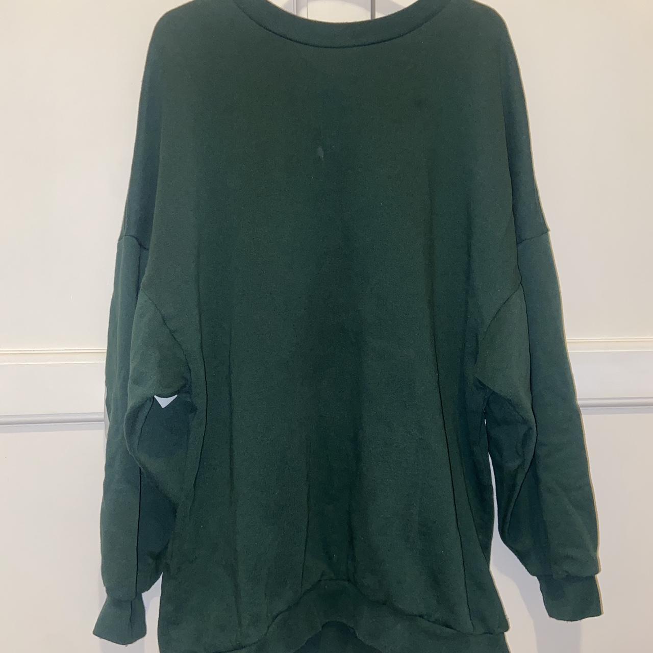 PLT Dark Green Buffalo New York Slogan Sweat Jumper... - Depop