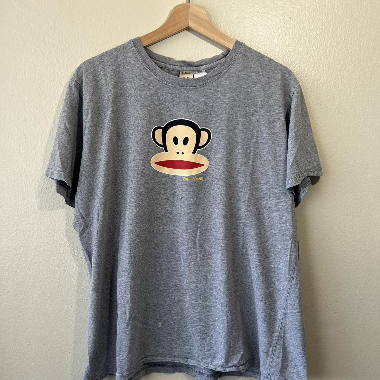 Vintage y2k essential grey Paul frank monkey shirt |... - Depop