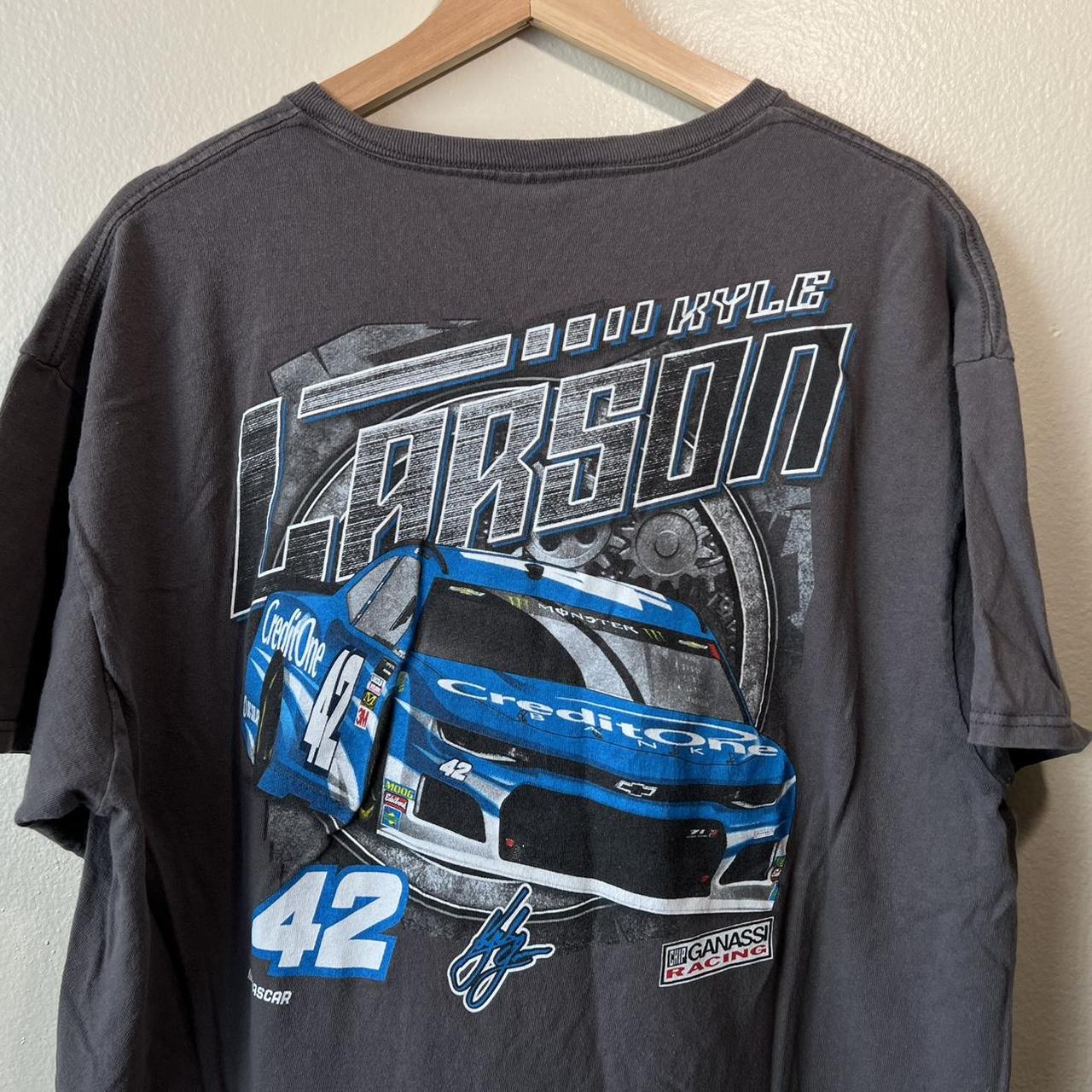 Essential dark grey Kyle Larson nascar racing shirt... - Depop