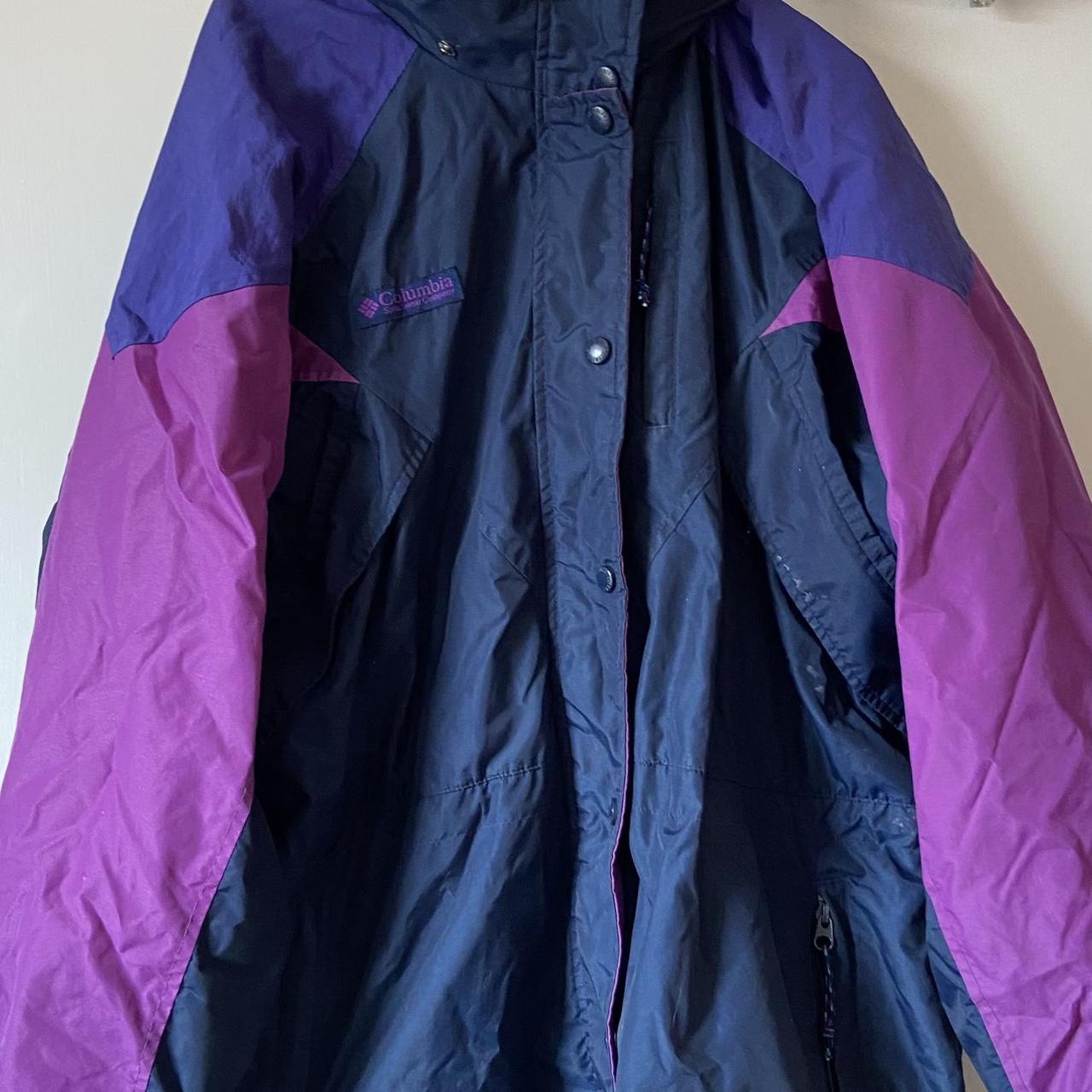 Columbia Sportswear Men's Purple and Navy Coat | Depop