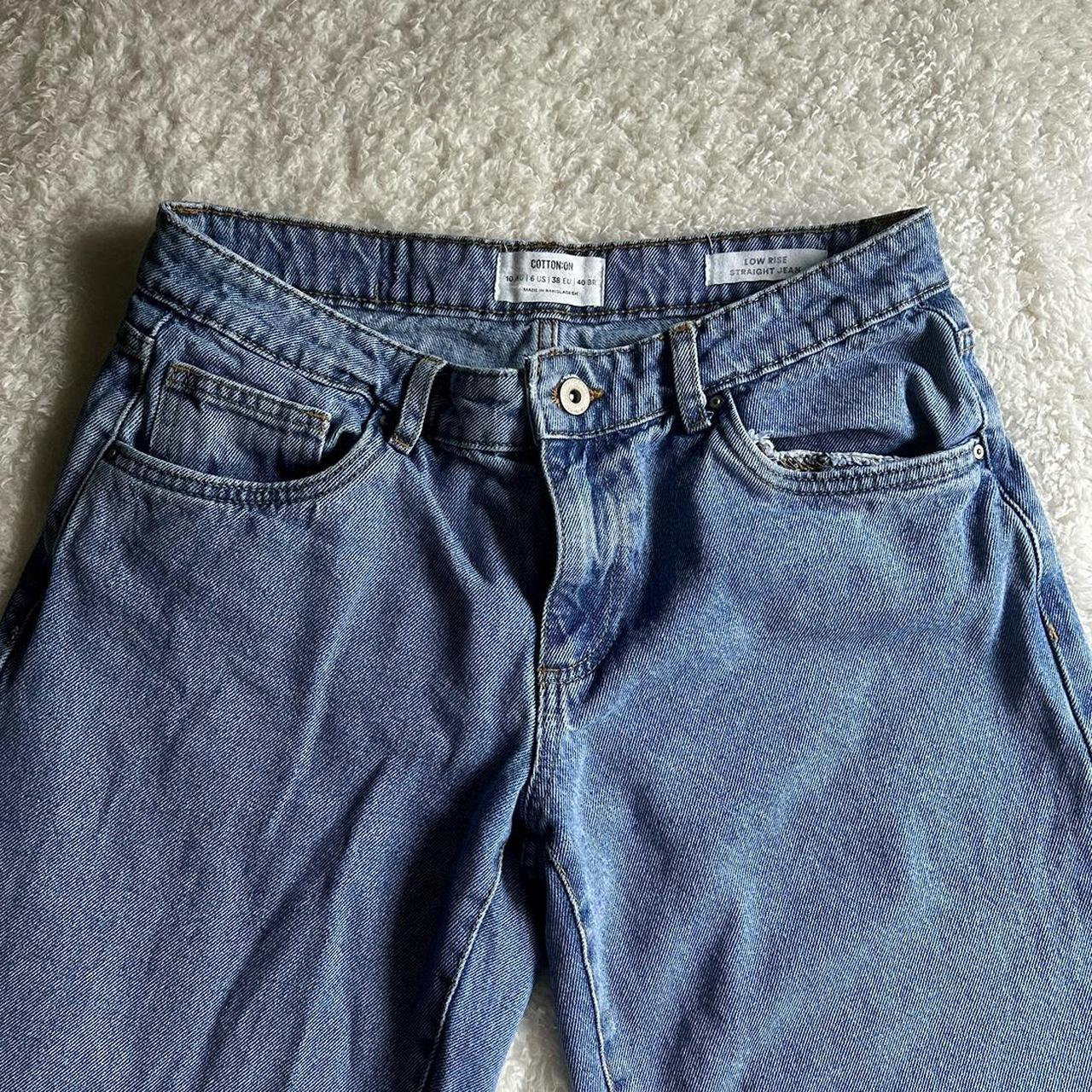 cotton on low rise straight jeans size 6 - Depop