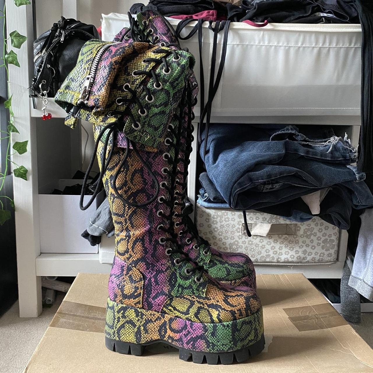 dollskill club exx neon venom thigh high