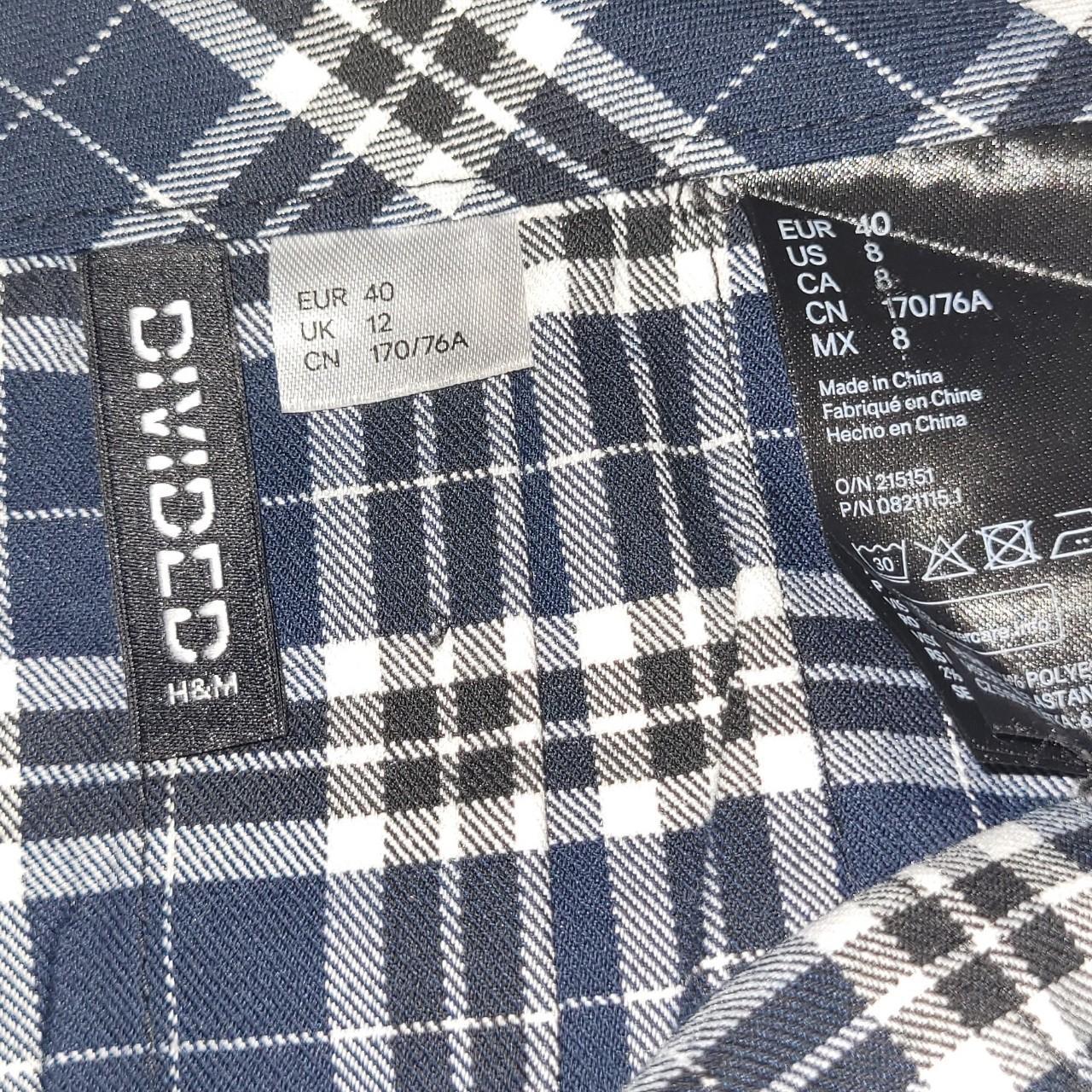 Checkered Skater Skirt H&M Size UK 12 Zipper and... - Depop