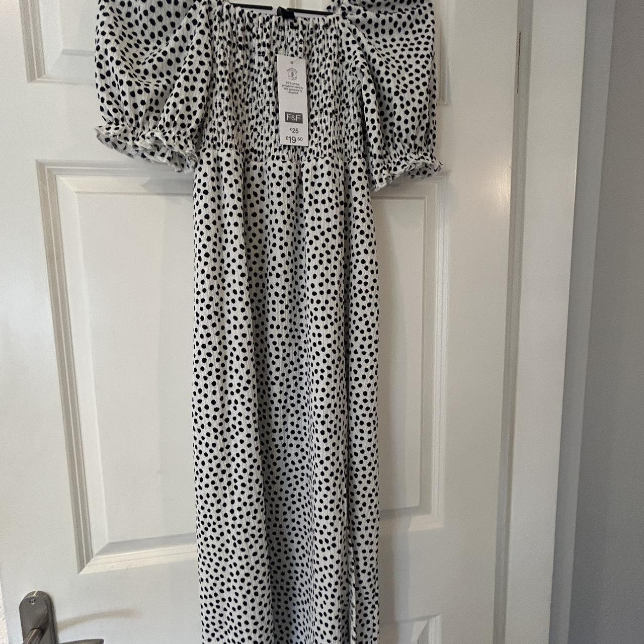 Black and white polka dot dress from F F Tesco. Size. Depop