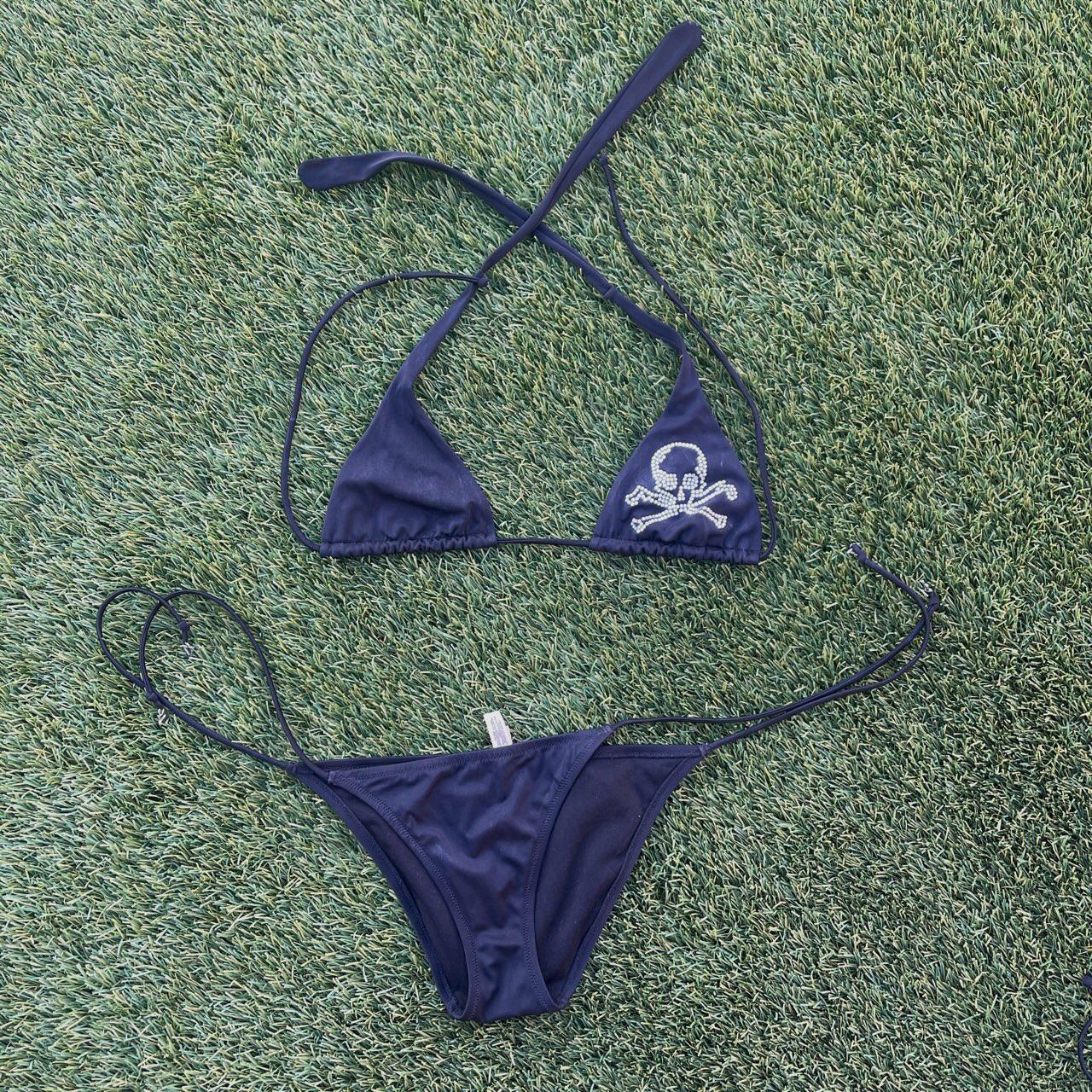 victoria’s secret bedazzled skull bikini set!☠️ Depop