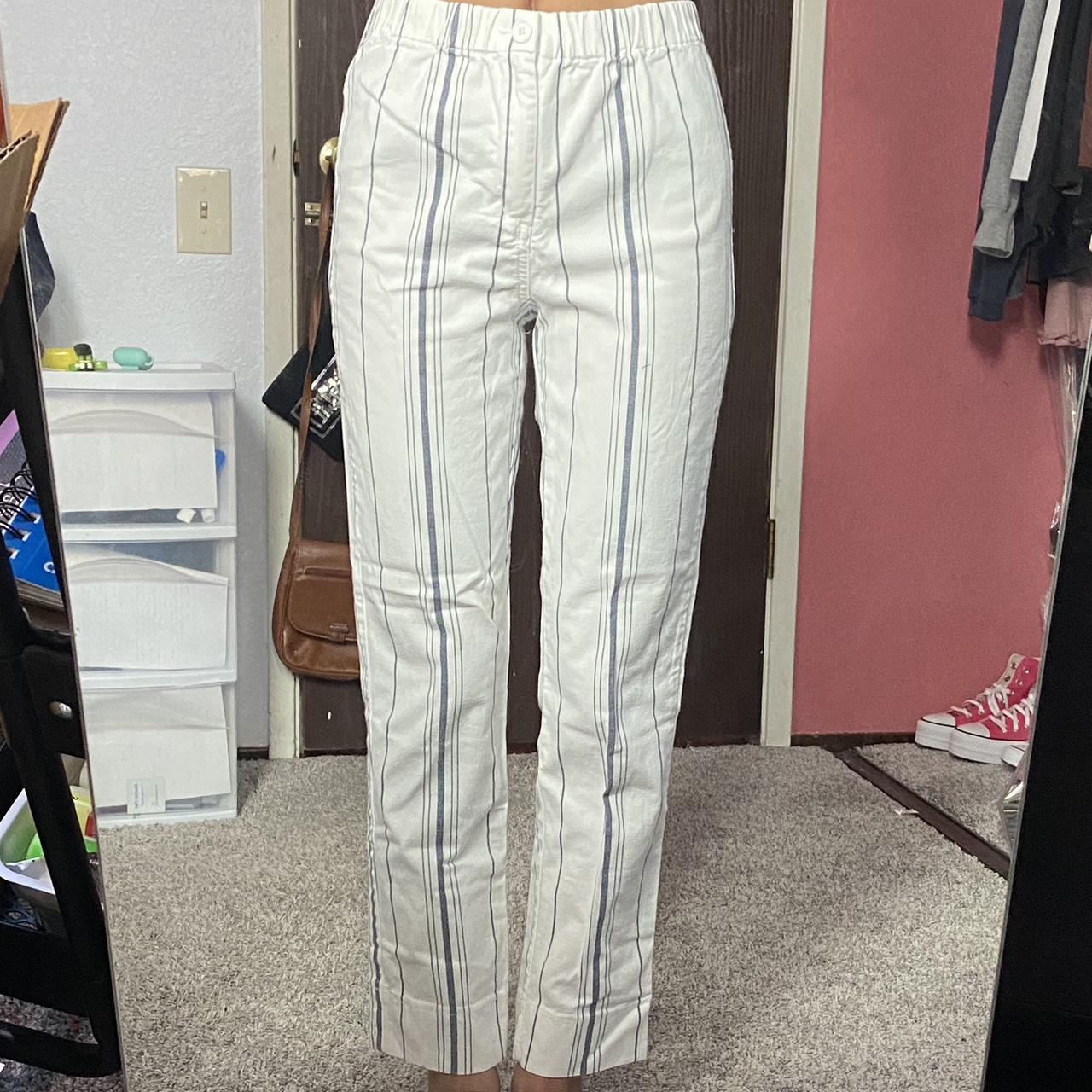Brandy Melville high waisted striped pants Cream Black one size