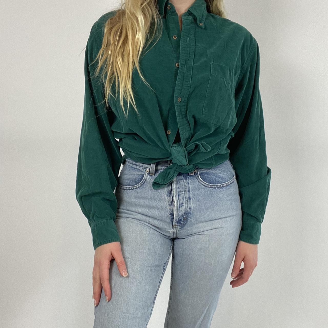 Vintage lands’ end button down Corduroy material,... Depop